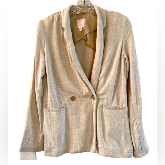 LC Lauren Conrad Cream Linen Blazer size XS - Picture 1 of 8